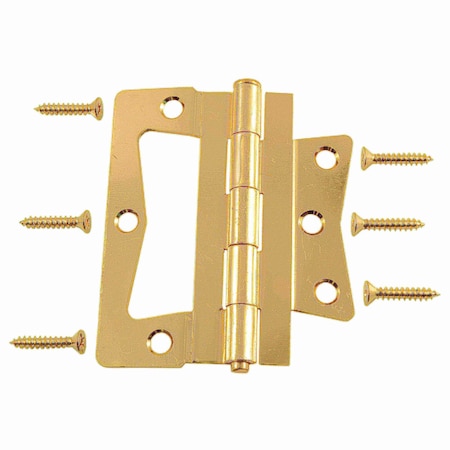 4 Brass Plated Steel Non-Mortise Hinges